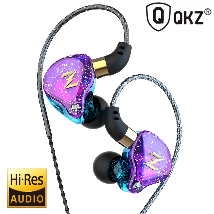 Новинка QKZ ZEN наушники HiFi бас двойные динамики проводные с микрофоном
