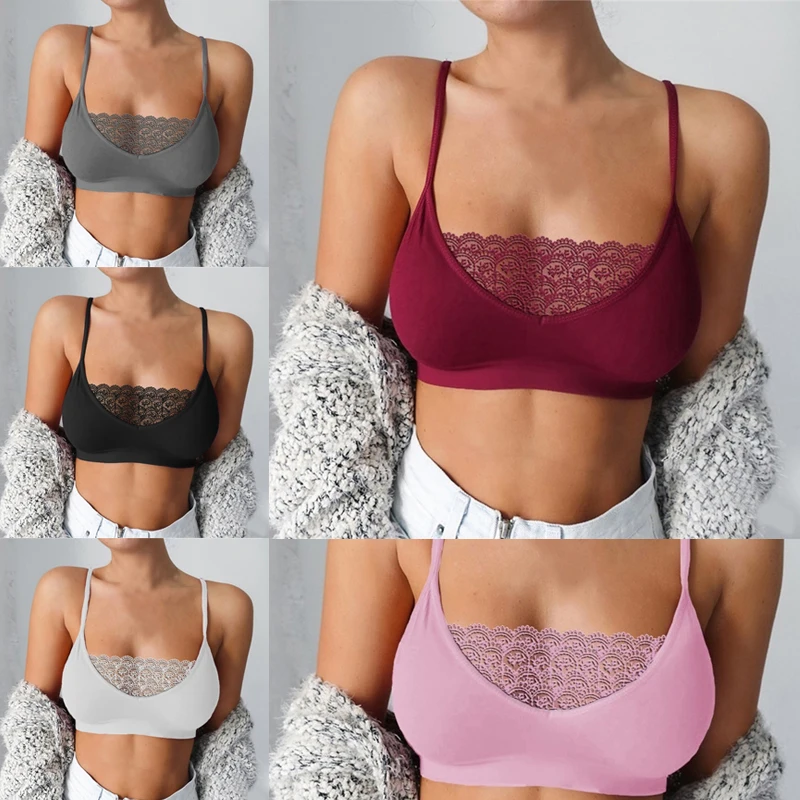 

Womens Sexy Lace Tube Top Splice Solid Color Camisole Bottoming Underwear Women Sexy Chest Crop Top Seamless Tube Top 4.7