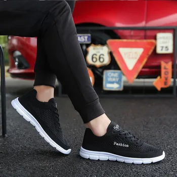 

Man Shoes Summer 2019 Breathable Mesh Men Casual Sneakers Fashion Vulcanize Tenis Masculino Mens Zapatillas Hombre Plus Size 48