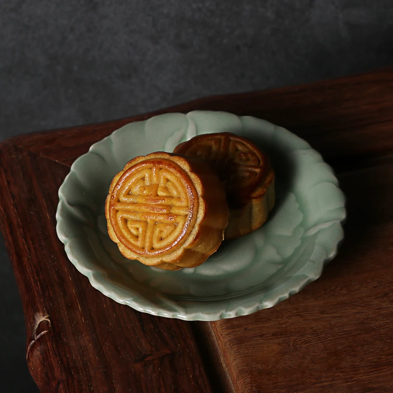 

Celadon Dessert Tray Porcelain Plates Ceramic Dish Tableware Steak Plates Handmade Breakfast Dishes