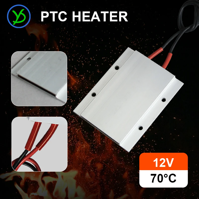サーモスタットヒーター12v 70c Ac Dc Ptc アルミニウム セラミック シェル付きヒーター77x62mm 電気ヒーター部品 Aliexpress