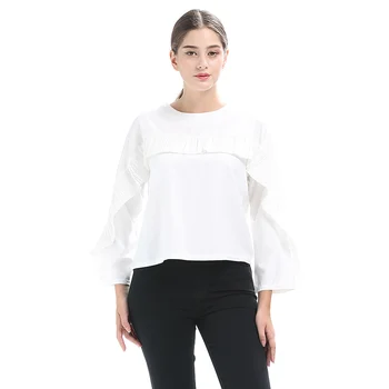 

Top Selling Women Ruffle Blouse Spring Summer Chiffon Designer Shirts Loose Shirt Elegant Office Clothes Long Sleeve Plus Size