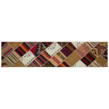 

Handmade Multicolor Vintage Patchwork Rug Runner Rug 076x318 Cm-2'6''X10'5''