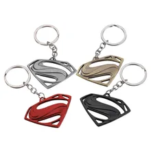 Novo Super-homem Superhero S Logotipo Keychain Chaveiro Corrente Chave do Ouro Prata Cor Preto Para Fãs de Jóias Acessórios de Moda(China)