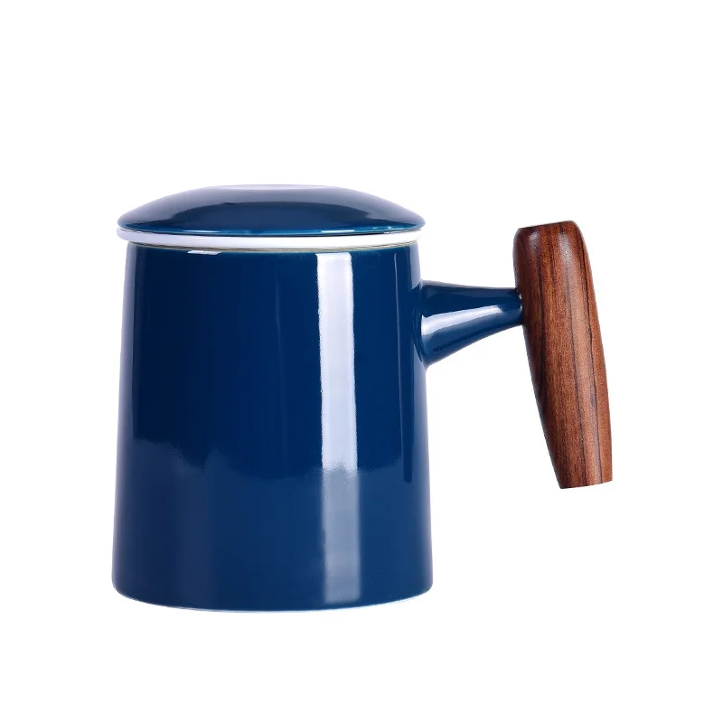 

999 Pure Silver Tea Cup With Cover Filter Office Cup Jingdezhen Silver Cup Ceramic Tea Separation Tea Cup Silver Plate