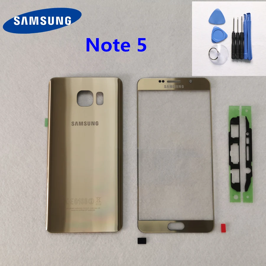 SAMSUNG Galaxy Note 5 N920 N920F N920U N9200 задняя крышка батарейного отсека стеклянная корпуса
