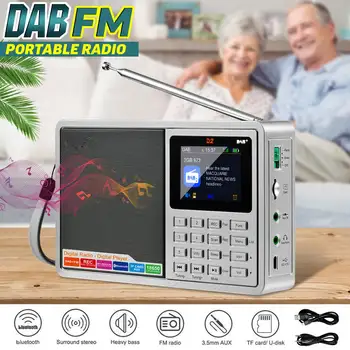 

2.4 Inch Portable Digital Radio Pocket DAB+ Radio Rechargeable Battery FM Radio LCD Display Loudspeaker Support SD Card MP3