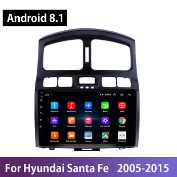 

Android 8.1 Autoradio Tape Recorder For Hyundai Santa Fe 2006-2012 Wifi GPS Navigation Mirror Link Steering Wheel Controls OBDII