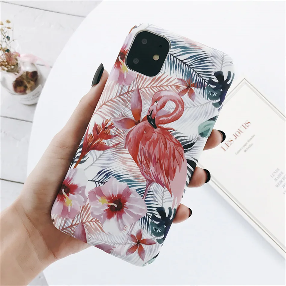 USLION ретро Красочный цветок листья чехол для телефона для iPhone 11 Pro Max 7 8 6 6s Plus X XS XR Xs Max кактус Печатный Жесткий ПК чехол