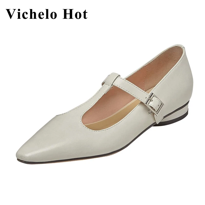 

Босоножки Vichelo женские из натуральной кожи, Повседневная уютная модная Уличная обувь на ремешках с пряжкой, большие размеры, L31