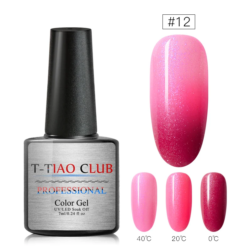 T-TIAO клубный Радужный термальный Гель-лак для ногтей Гибридный температурный цвет меняющий голографический блеск впитывающий УФ ногти гель лак - Цвет: TH574
