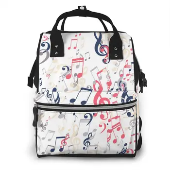 

Mummy Maternity Nappy Bag Falling Abstract Musical Notes Large Capacity Nappy Bag Travel Backpack Nursing Bag for Baby Care