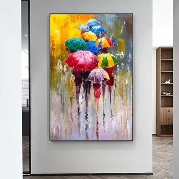 

Abstract Girls Holding Umbrella Oil Paintings Print On Canvas Art Posters And Prints Modern Wall Art Pictures Home Decoration