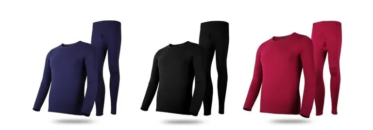 Autumn Winter O-neck Warm Long Johns Set for Men Ultra-Soft Tops& Pants 2 Piece Clothing Thin Thermal Underwear Men's Pajamas