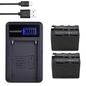 

2PCS 8800mAh NP-F960 NP F970 NP-F930 NP-F970 Camera Battery+LCD Charger For Sony DCRVX2100 HDRFX1 HDRFX7 HD1000U HVRZ1U PM092