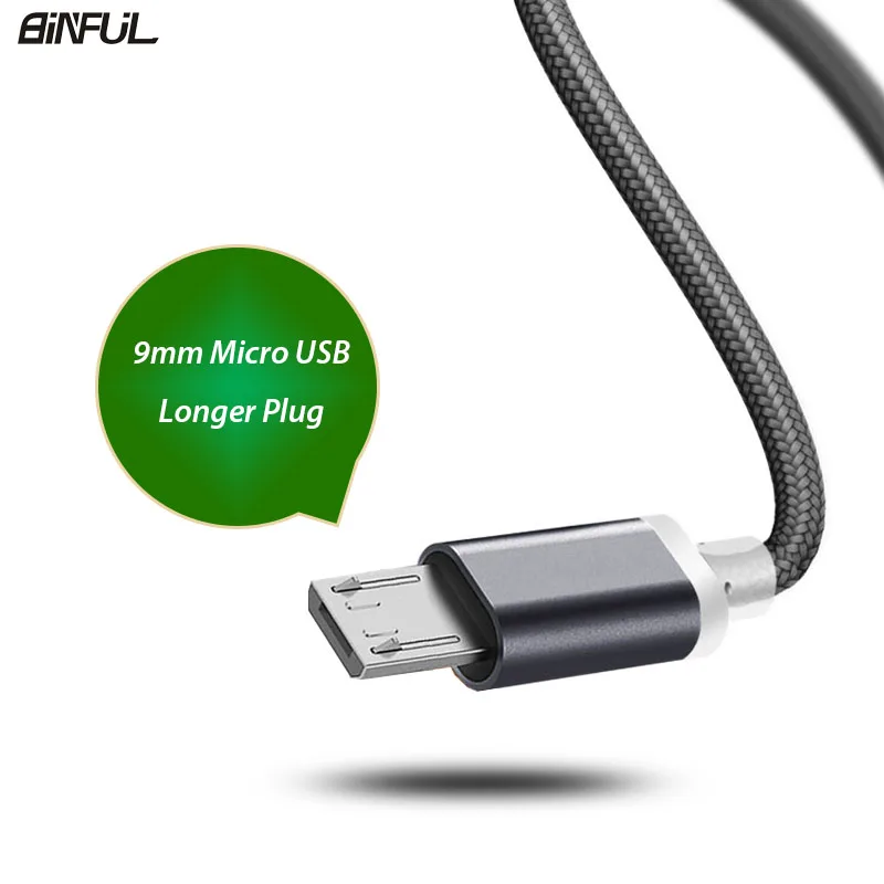 9 мм длиной Micro usb-кабель для быстрой зарядки USB 25 см/1/2/3 м микро USB кабель для зарядного устройства для Umidigi A5 Pro Blackview A30 Leagoo M11/M13 - Цвет: dark gray