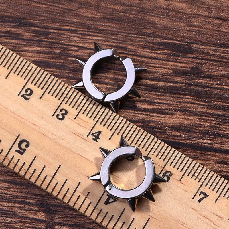 1Pc Men Punk Titanium Steel Ear Clip Fake Piercing Earrings Stainless Steel Clip on Earrings Piercing for Women ear clip earrings clip earrings ear clip