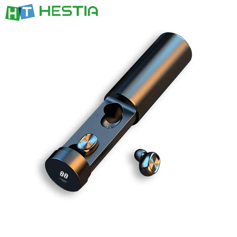 

B9 TWS Bluetooth 5.0 8D Stereo Earphone Wireless Smart Touch Earbuds Headset Outside LED Display Protable Sports Earphone Black