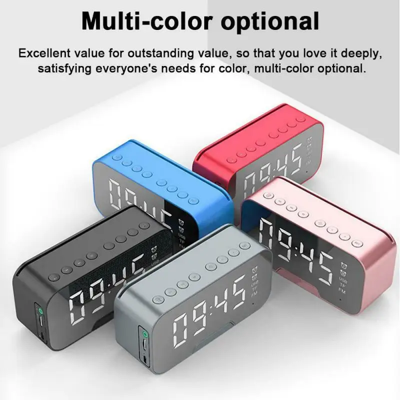 3-in-1 LED Mirror Alarm Clock With Wireless Bluetooth Speaker And FM Radio Table Digital Electronic Desktop Clocks | Электроника