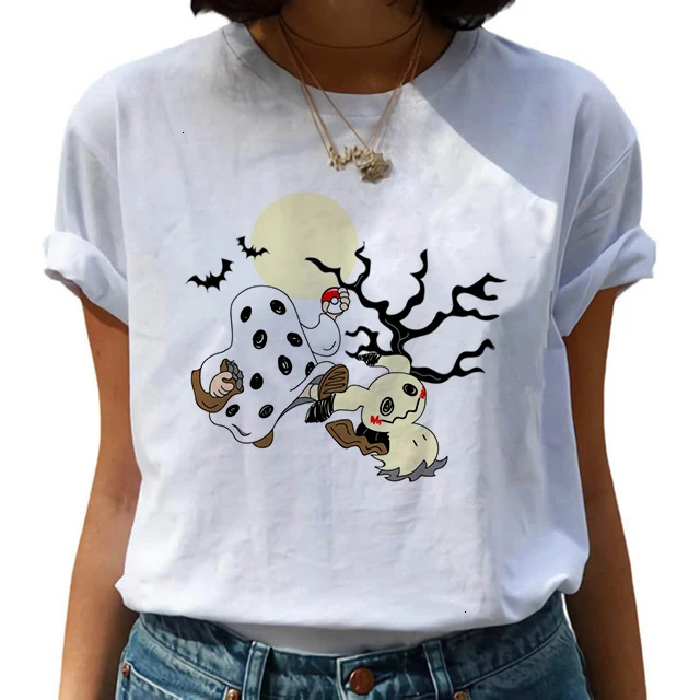 Модные женские футболки в стиле Покемон го Харадзюку, кавайная забавная футболка с Пикачу из мультфильма, футболка с милым принтом 90 s, уличная одежда, женские футболки