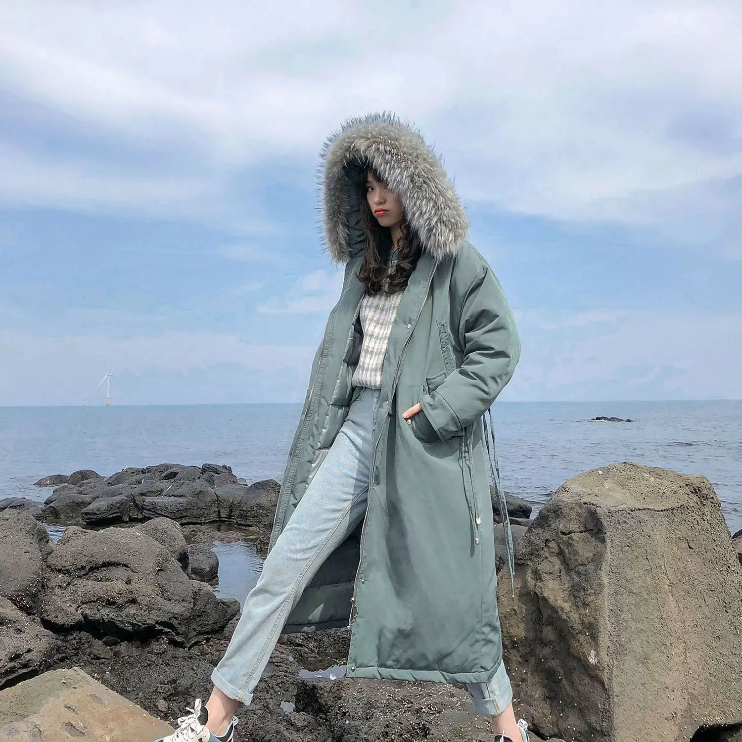 

Winter Cotton-padded Clothes Women's 2019 New Style Korean-style Students Loose Cotton Coat Mid-length down Feather Cotton-padde