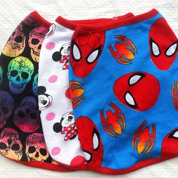 

New Fashion Dog Shirt Cotton Spiderman Clothes Shirt Sweater Yorkshire Terrier Coat French Bulldog Dog Vest Jacket Pet Supplies