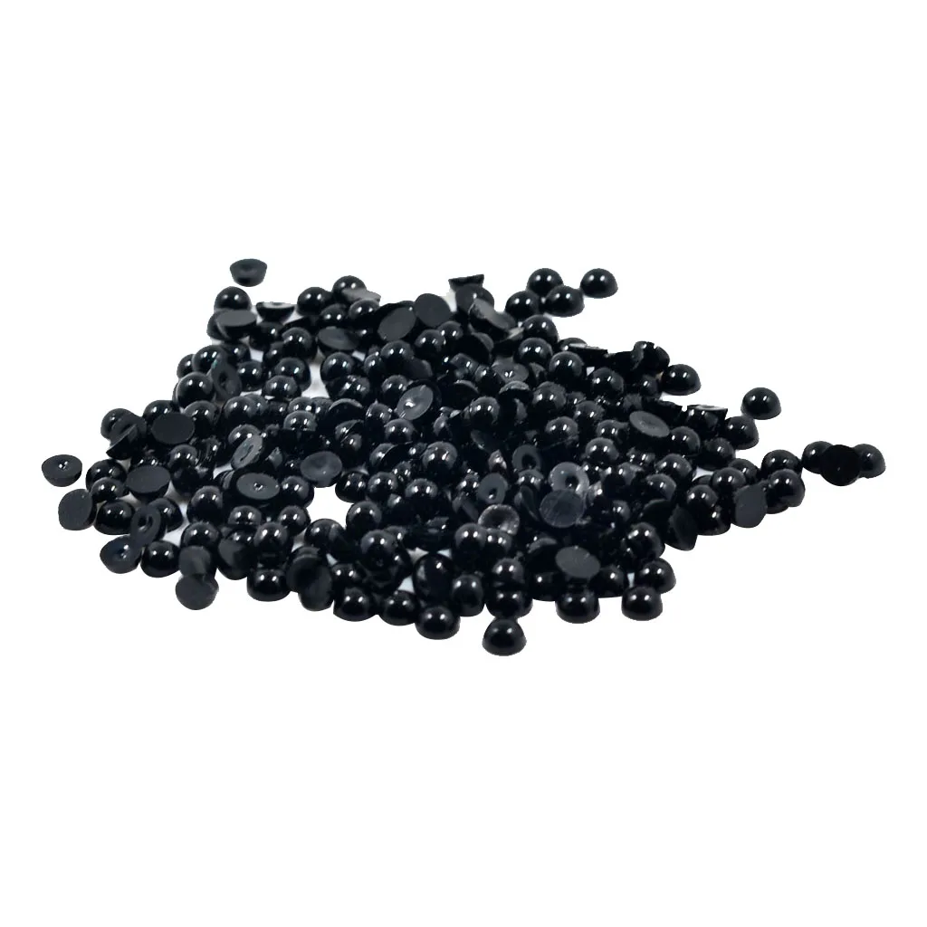 Handmade DIY Black Half Pearl Nail Art Decoration Wedding Party Craft 4/6/8/10mm