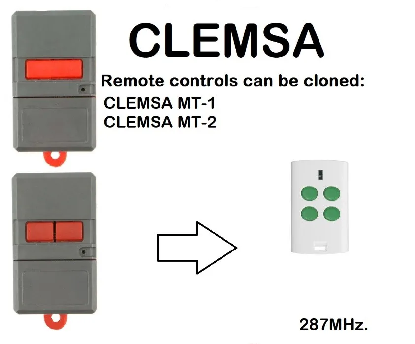 

CLEMSA TX-1, CLEMSA TX-2 Universal remote control duplicator garage command gate control remote controller rolling code
