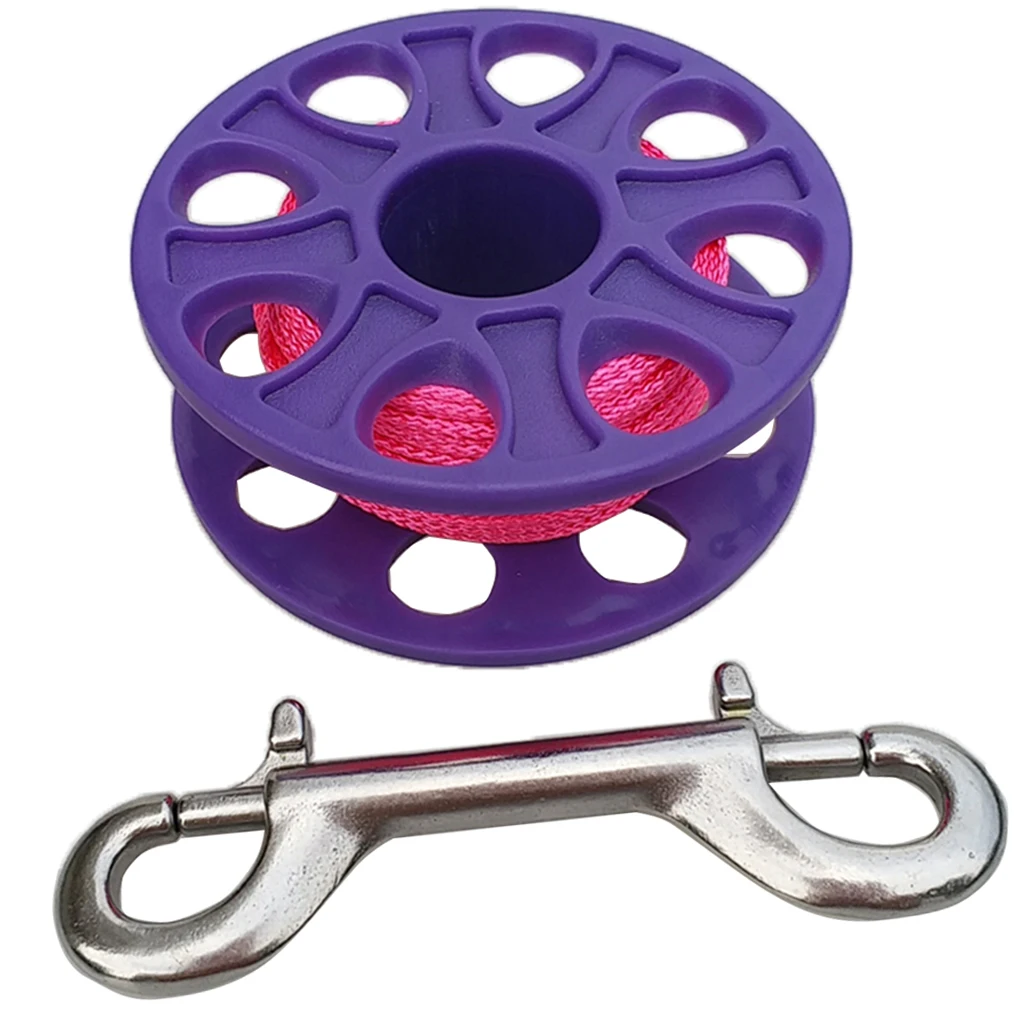 Plastic Dive Reel, Guide Line Finger Spool 18m / 30m Line & Dual Ended Bolt Snap Clip for Scuba Diving