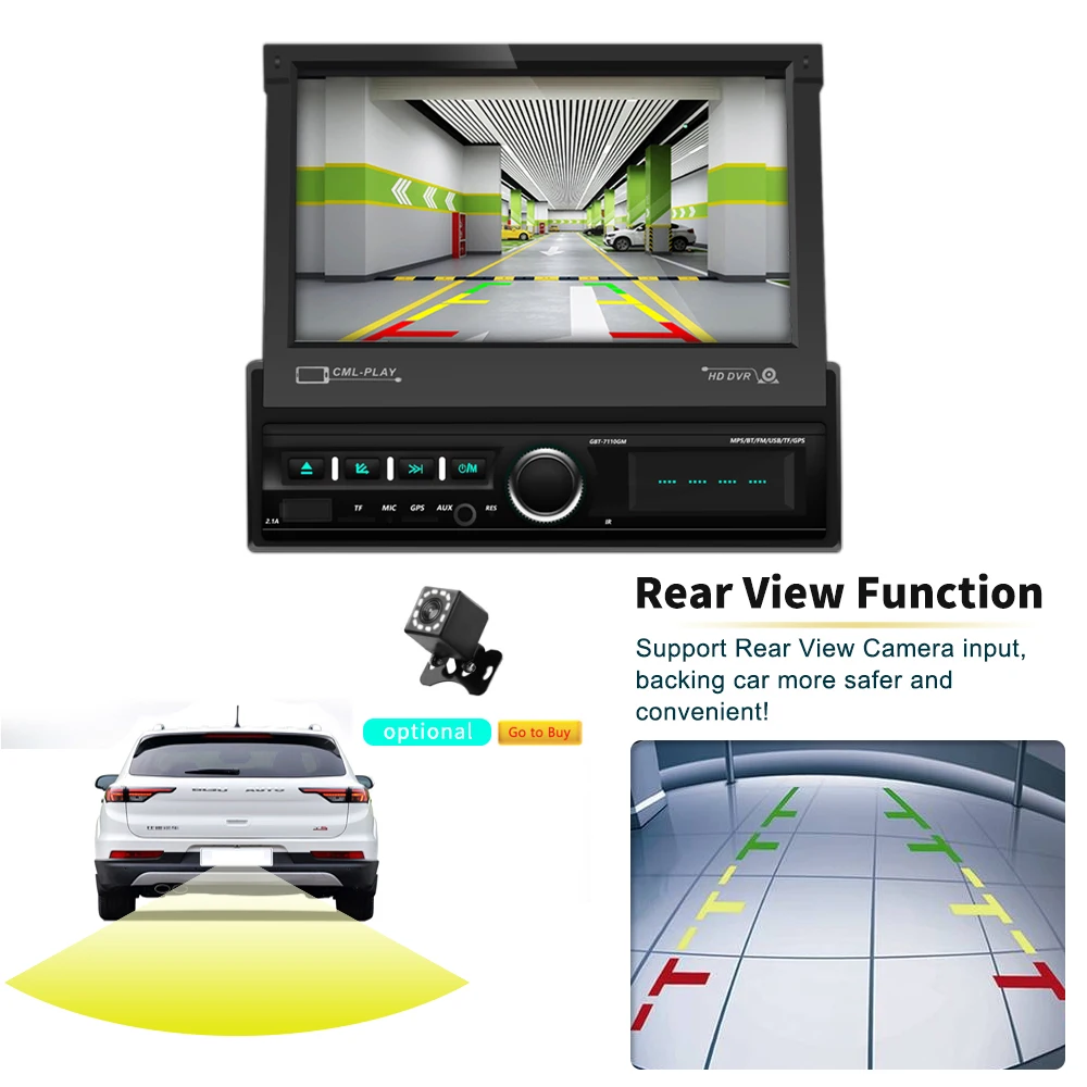  Podofo Auto Radio 1 din Versenkbare Touch Screen Auto Stereo GPS Video Player Autoradio Unterstützu
