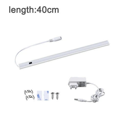 Hand Sweep Switch Under Cabinet Kitchen LED Light Bedroom Wardrobe Closet Night Lights 30/40/50cm LED Bar Light Indoor Home Lamp - Цвет: 1x40cm With Power