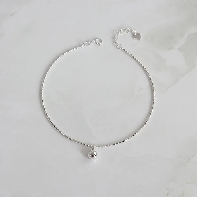 

Jing ju yuan New Style S925 Fine Silver Korean-style Leg Ring Fashion Silver String Light zhu guang qiu Anklet New Products Acce