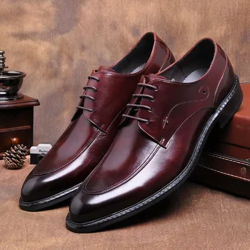 

Men's Leather Shoes Large Size Cowhide Business Formal Wear Leather Shoes Leather Luxury Wedding Shoes Oxfords Chaussure Homme