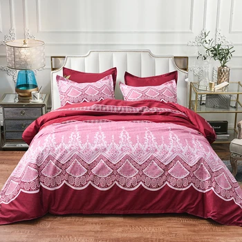 

lace pattern comforter bedding set wedding duvets cover set bed Queen King size Quilt Cover Pillow case Bedclothes Home Textile