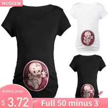 MUQGEW/рубашка для беременных; Милая футболка с круглым вырезом и короткими рукавами для беременных; топы для беременных; ropa embarazada verano zwanger
