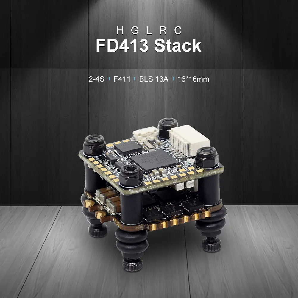 

HGLRC FD413 STACK 16x16 2-4S F411 Flight Controller 13A BLS 4in1 ESC For FPV Racing Drone
