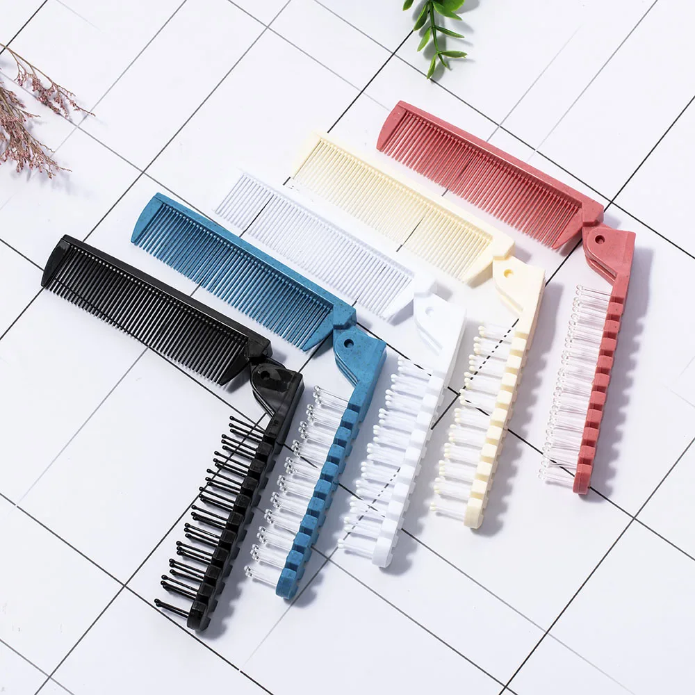 1 Pcs Portable Travel Hair Comb Brush Foldable Massage Anti Static Hairdressing Styling Tool Women Personality Hairpin | Красота и