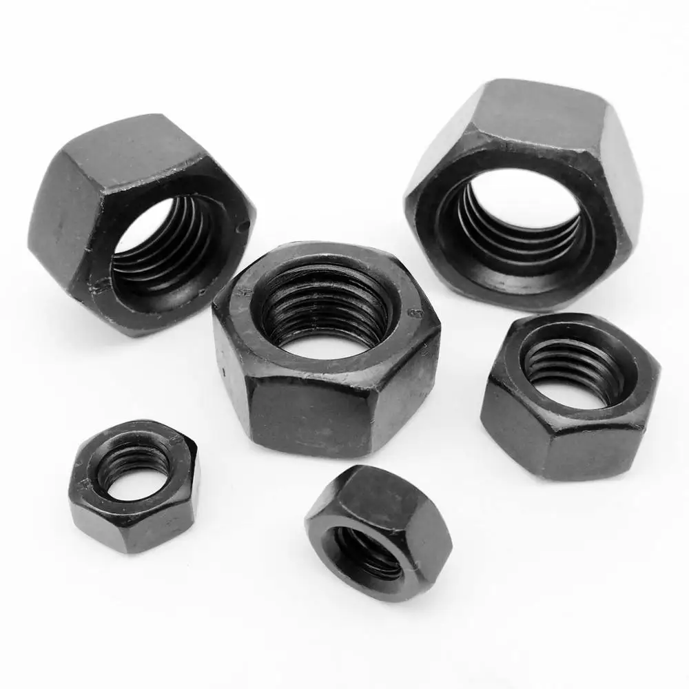 1/2/5/10/20/25/50 M1.4 M1.6 M2 M2.5 M3 M3.5 M4 M5 M6 M8 M10 M12 M16 M18 M22 M24 DIN934 black grade 8.8 steel hex nut hexagon nut steel hex nut
