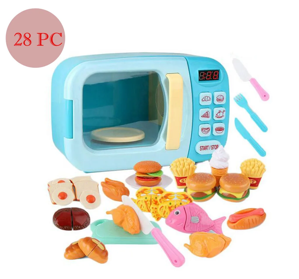 28 шт. brinquedos infantis educativos, Детская ролевая игрушка, бытовая техника, аналоговая игрушечная микроволновка, набор# G2