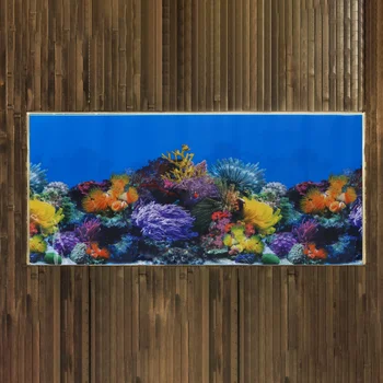

Fish Tank Background Mural Picture Durable Double Side Fish Tank Sticker Art Decals Aquarium Background for Decor Store