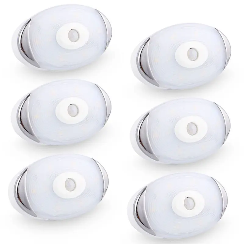 

6 PCS LED Light Motion Sensor Light Lamp Battery Operated Wireless Soft LED Puck Light Under Cabinet Lighting for Kitchen Warm