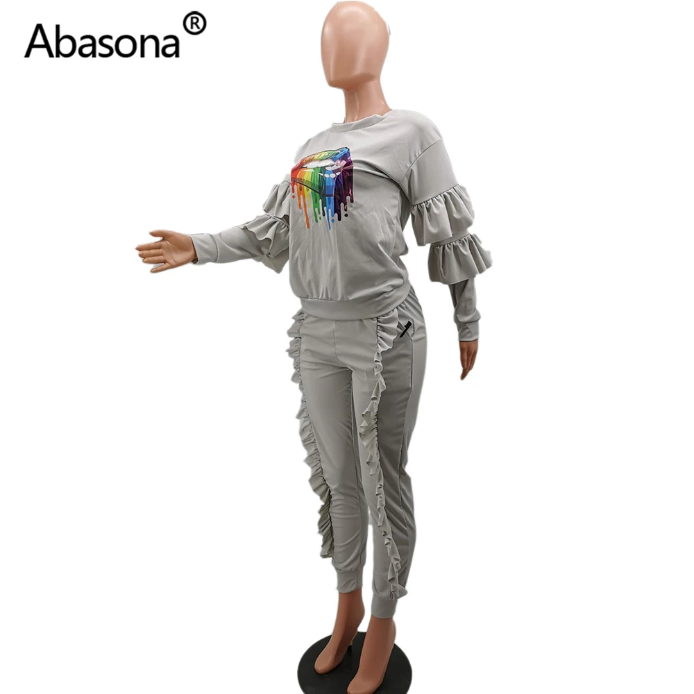 Abasona, осенний, зимний, винтажный, с принтом, сексуальный, облегающий, комбинезон, женский, Junmsuit, длинные штаны, с оборками, комбинезоны, комбинезоны, вечерние, для ночного клуба