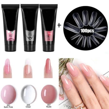 

Poly Extension UV Gel Nail Polish Set Nail Tips Crystal Nail Building Gel Kit Tool LDO99