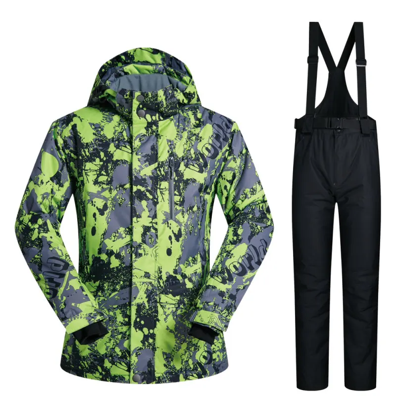 Комплект из водонепроницаемой лыжной куртки и штанов для спорта на открытом воздухе, мужские спортивные штаны для сноуборда, лыжный комбинезон, теплая зимняя одежда, комбинезоны
