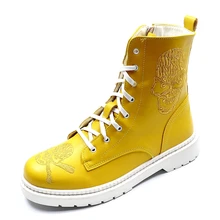 Новые модные мужские ботинки; Ботинки martin; Мужская обувь; мотоботы для взрослых с черепами; Теплые ботильоны; зимняя обувь; мужская обувь