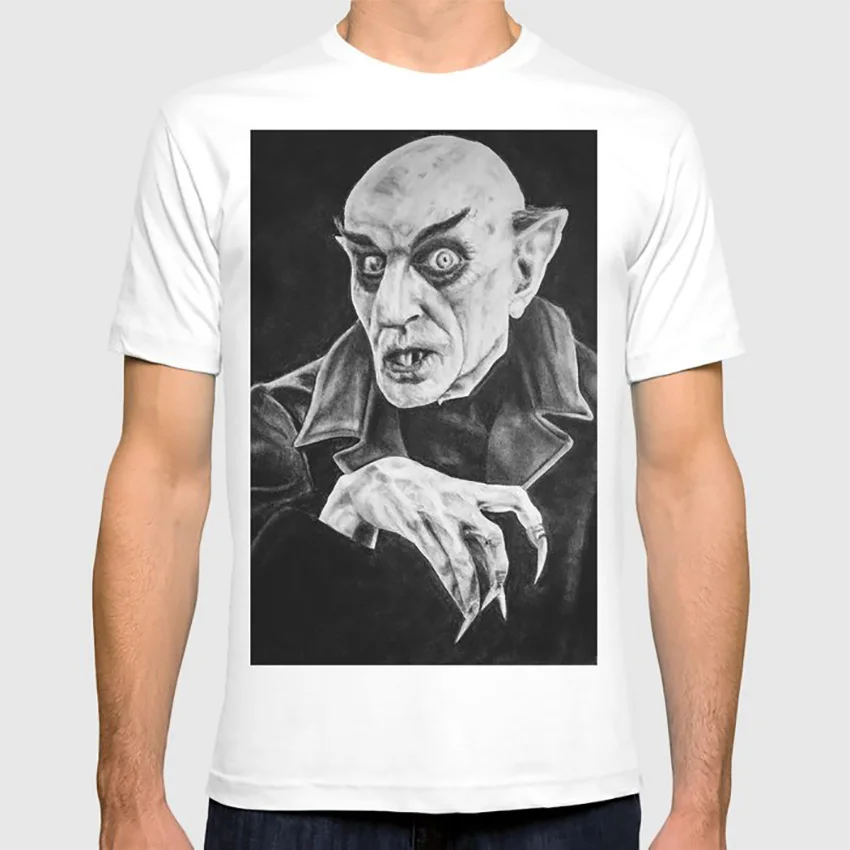 Nosferatu футболка Nosferatu жуткая страшная маска на Хэллоуин тихий фильм Винтаж