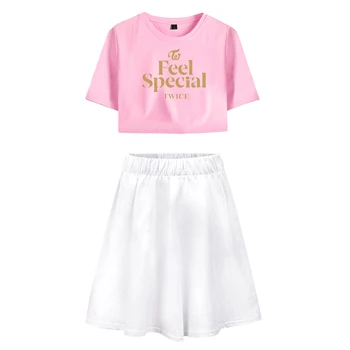 

Twice Fashion Printed Women Two Piece Set Summer Short Sleeve Crop Top+Skirt 2019 Hot Sale Casual Streetwear Clothes
