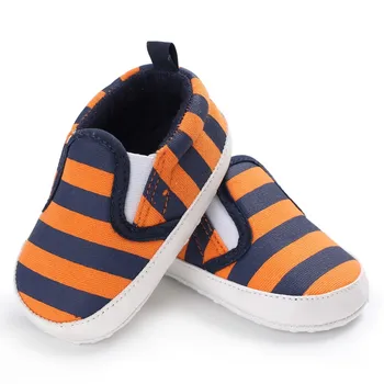 

Newborn Infant Baby Shoes Toddler Boys Girls Soft Soled Casual Crib Shoes Striped Patchwork Baby Shoes Flat First Walkers 0-18M