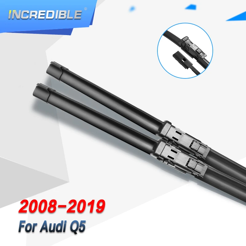 

INCREDIBLE Wiper Blades for Audi Q5 Fit Push Button Arms 2008 2009 2010 2011 2012 2013 2014 2015 2016 2017 2018 2019