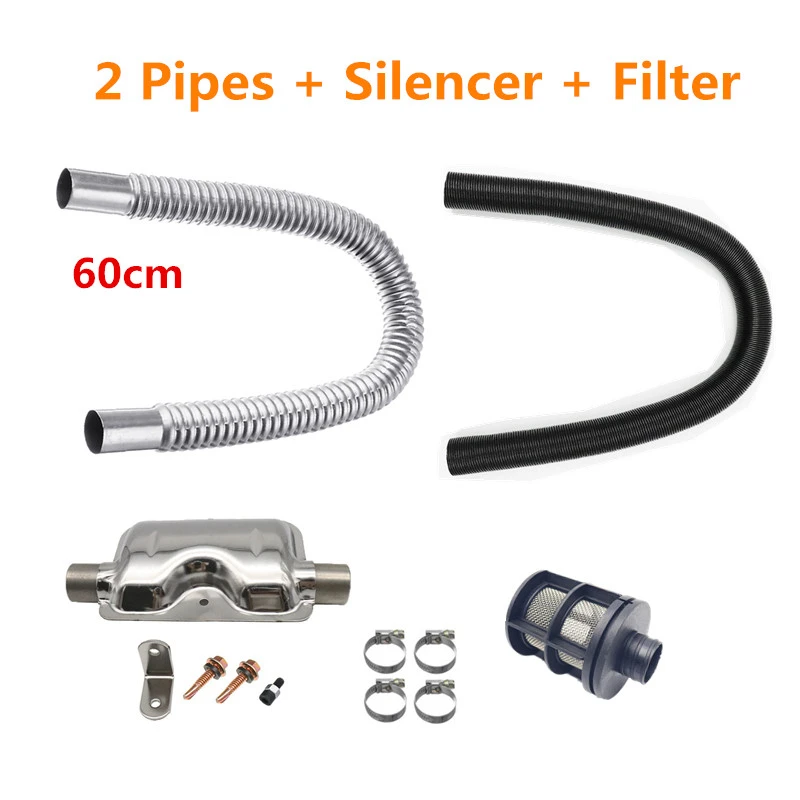 Car Diesel Parking Heater 60cm Pipe + 24mm Exhaust Silencer 25mm Air Filter Set For Webasto Eberspacher | Автомобили и мотоциклы